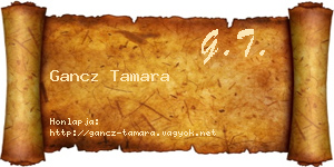 Gancz Tamara névjegykártya
